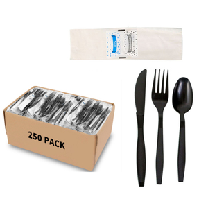 Ensemble de couverts en plastique robustes ensembles de couverts jetables <span class=keywords><strong>Forchette</strong></span> cuillères en plastique fourchettes et couteaux Nipkin - Product Image 2