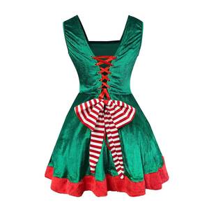 Costumes de Noël sexy pour femmes, elfe vert, Père Noël, FCDR-038 - Product Image 4