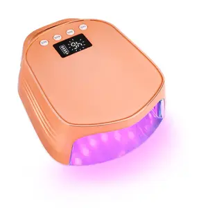 Özel Logo profesyonel kırmızı ışık şarj edilebilir akülü çıkarılabilir taban 96W UV LED tırnak lambası özelleştirmek