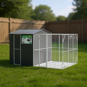 Cage pour animaux anthracite 167,32 x 119,69 x 97,24 pouces avec rangement pour oiseaux, utilisation extérieure, structure en fil d'acier - Product Image 2