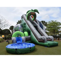 Aire de jeux aquatiques gonflable pour enfants, trampoline aquatique extérieur avec toboggan, bâche en PVC durable pour parc aquatique et location de fête