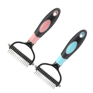 الكلب الاستمالة معدات 2 في 1 المزدوج رئيس قفازات للعناية بالقطط والكلاب تدليك الحيوانات الأليفة dematting أمشاط - Product Image 1