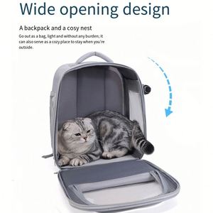Breathable Side Open <b>Pet</b> Backpack Large Capacity Portable Cat <b>Carrier</b> Bag Anti-stress Travel Backpack for Kitten Puppy - Product Image 2