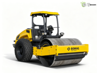 Compacteur de sol vibrant à tambour unique BOMAG 11 tonnes d'occasion avec moteur Kubota Euro 5 EPA et composants de roulement, modèle 2022