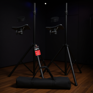 Soportes de Suelo para Monitores de Estudio DJ, Resistentes, de Acero Inoxidable, HD, 2 Unidades, Negros, con Poste Ajustable de 72 Pulgadas - Product Image 2