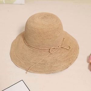 Handmade Raffia <b>Straw</b> <b>Hat</b> Versatile Fisherman's <b>Hat</b> Summer Foldable Sunscreen <b>Straw</b> <b>Hat</b> - Product Image 2