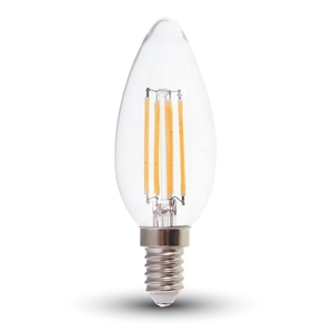 Ampoule LED V-Tac en forme de bougie 4W E14 2700K Blanc chaud Base en verre Durée de vie 25000H Certifiée CE - Product Image 3