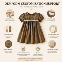 Robe en coton à dentelle florale pour filles, vente en gros, été, fête, anniversaire, boutique, personnalisable, OEM, faible MOQ
