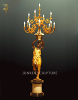 Lampe de statue en bronze doré antique grandeur nature de luxe lampe de sculpture en bronze pas cher