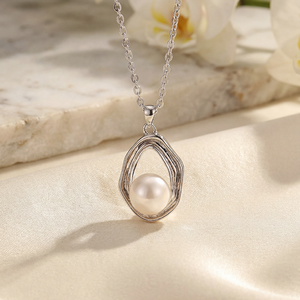 Collier en argent sterling S925 avec pendentif goutte d'eau en perle d'eau douce, collier de perles délicat et tendance pour femmes - Product Image 2