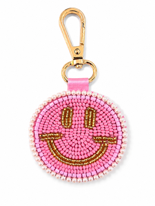 Sstringz Handmade Beaded Smiley Face Keychain Wholesale <b>Custom</b> Logo Gift <b>Key</b> <b>Ring</b> Fashion Accessory for Business Promotions - Product Image 1