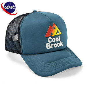 QZFSO Wholesale Custom High Quality Printing logo Summer 6 Panels Camo Baseball Cap Embroidery Mesh Hip Hop Trucker Hats for Men - Product Image 1