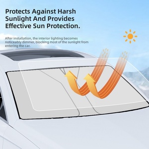 Parasole di Lusso in Alluminio per Parabrezza <span class=keywords><strong>Auto</strong></span>, Pieghevole con Design a Strisce per Isolamento Termico e Protezione Solare - Minerale - Product Image 3