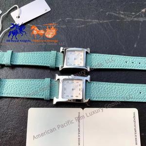 Reloj de Mujer de Lujo de Diseño 2025 de la Marca H, Analógico, con Esfera Cuadrada de Cristal de Zafiro, Correa de Cuero Italiano, Cuarzo, para Negocios - Product Image 3