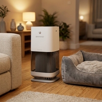 Purificateur d'air domestique élégant et intelligent Quiet Elite Mini HEPA avec anions pour le sommeil et la maison (fumée de barbecue)