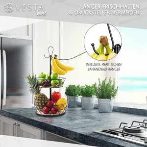 Giá Trái Cây 2 Tầng Với Móc Chuối Với Đế Gỗ Giỏ Trái Cây Trang Trí - Product Image 6