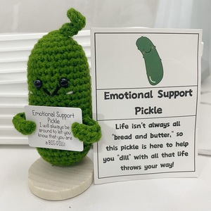 可爱正能量情绪黄瓜泡菜娃娃手工钩针娃娃减压创意礼物阿米古鲁米手工玩具 - Product Image 4