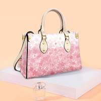 Sac à main fourre-tout en cuir PU de bonne qualité avec motif floral imprimé, nouvelle collection 2023, pour femme, rose