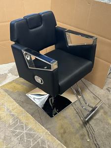 Sillón de Barbería Giratorio de 360 Grados de Lujo Personalizado, Silla de Salón Hidráulica Ajustable en Altura, de Cuero Sintético, Moderna, para Barbería - Product Image 4