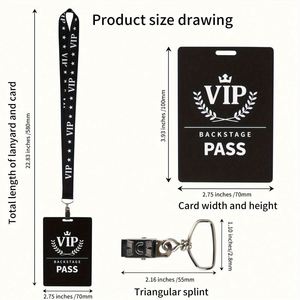 สายคล้องคอ VIP สีดำ สำหรับใส่บัตรประจำตัว โทรศัพท์มือถือ ของขวัญ และอุปกรณ์เสริม - Product Image 3