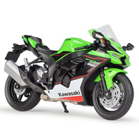 WELLY 1:12 Moto Kawasaki Ninja ZX-10R en métal pour garçons, modèle 2021, moto sportive en alliage, avec support mobile et commande de force, pour jeunes CN