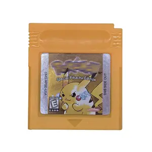 Permainan Cartridge 16 Bit Video Permainan Konsol Kartu Biru Kristal Emas Hijau Merah Perak Kuning untuk GB GBC Pokemon Permainan Kartu Seri