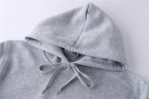 Sweat-shirt à capuche pour homme, couleur unie, coton, molleton français, coupe décontractée, vêtements d'automne - Product Image 3