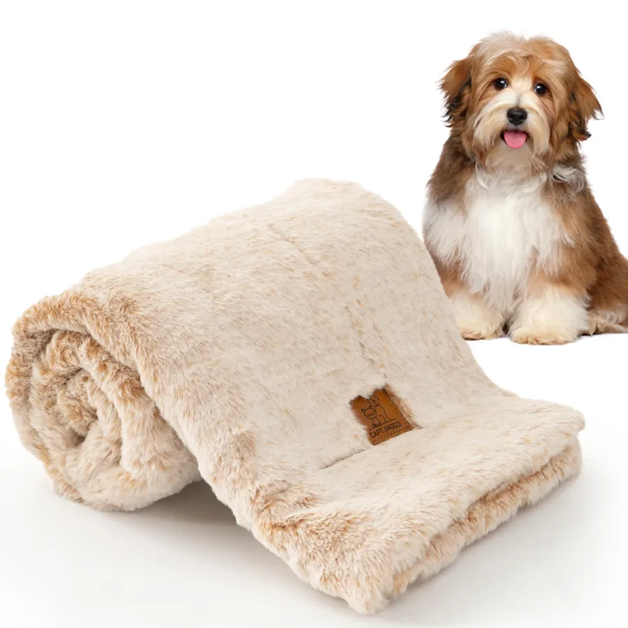 2 Tone PV penutup sofa bulu imitasi pelindung bantalan hewan peliharaan ortopedi tahan air reversibel mewah dipersonalisasi selimut anjing Sherpa
