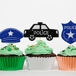 Décorations de fête de remise de diplôme de l'Académie de police DAMAI et pics alimentaires pour les fournitures de fête de remise de diplôme des officiers de police - Product Image 4