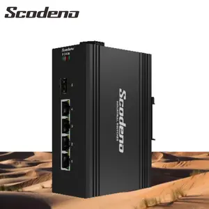 Scodeno OEM/ODM em trilho DIN 1 + 4 Portas Gigabit PoE Switches Ethernet Industrial