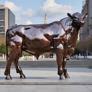 Recién llegado, decoración de jardín al aire libre, escultura de Animal grande, estatua de toro de vaca de bronce de tamaño real personalizada, decoración de jardín al aire libre de Metal - Product Image 1