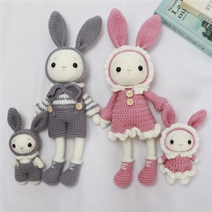 Poupées au <span class=keywords><strong>crochet</strong></span> faites à la main, kit de <span class=keywords><strong>crochet</strong></span>, animaux en peluche, famille de lapins, poupée en peluche lapin papa au <span class=keywords><strong>crochet</strong></span>, amigurumi, poupée bébé <span class=keywords><strong>pour</strong></span> tout-petits - Product Image 2