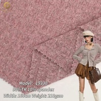 En stock Tissu côtelé uni brossé doux de poids moyen 8*4 210g en polyester-rayonne-élasthanne tricoté, couche de base chaude et respirante