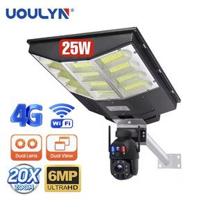 Ubox 户外防水 25W 太阳能路灯 20x Wifi 4G 网络智能无线太阳能供电安全 PTZ 闭路电视摄像系统 - Product Image 1