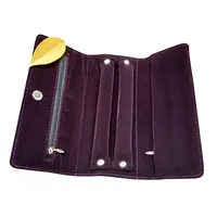 Leather travel folding jewelry holder jewelry storage bag organizer