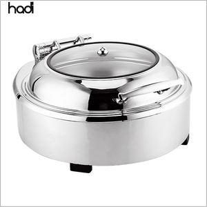 Calentador de <span class=keywords><strong>buffet</strong></span> para restaurante de Hotel, plato de frotamiento de acero inoxidable, tapa de vidrio de inducción, eléctrico hidráulico para catering, uso de bistró - Product Image 1
