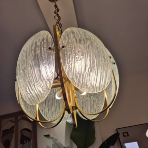 Magnífica araña de cristal con textura de Murano italiano vintage - Product Image 4