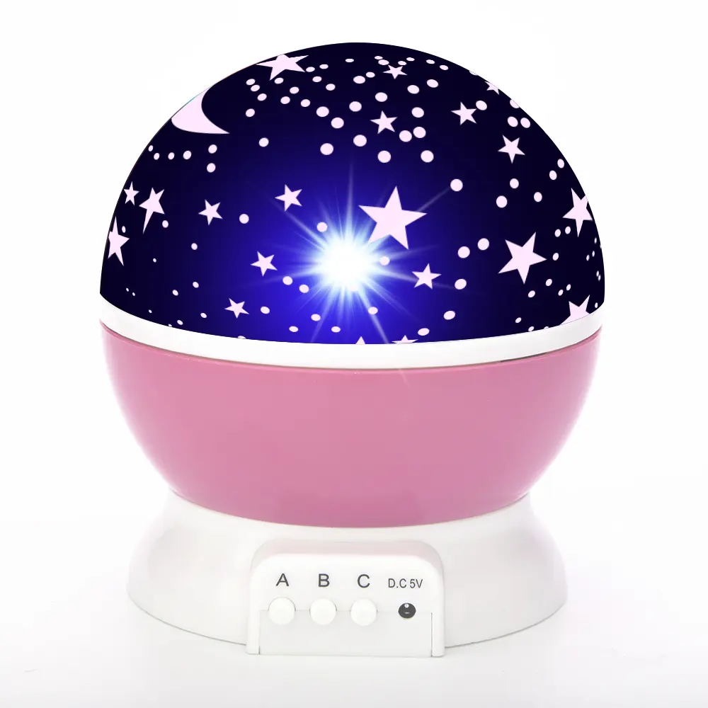 Romantic Dreaming 4 LED Bulbs 8 Modes Moon Stars Projector Night Light For Kids Bedroom Starry Galaxy Projector