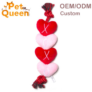 Juguete Interactivo Ecológico <span class=keywords><strong>para</strong></span> <span class=keywords><strong>Perros</strong></span> con Cuerda y Pelota - Corazón de Peluche Personalizable <span class=keywords><strong>para</strong></span> el Día de San Valentín Rojo/Rosa - Product Image 6