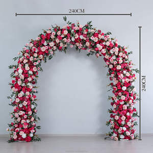 Arche de mariage avec structure de support et roses en soie utilisée comme décoration de <span class=keywords><strong>fond</strong></span> pour la scène de mariage. - Product Image 2