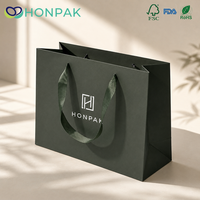 Sacs en papier écologiques de luxe avec impression de logo personnalisé, emballage artisanal pour bougies avec poignée en ruban HONPAK