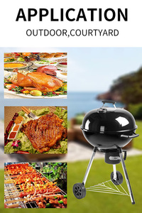 Parrilla redonda grande para barbacoa ahumadora de carbón de <span class=keywords><strong>22</strong></span> pulgadas con carrito - Product Image 3