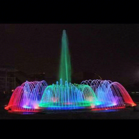Fuente de Agua Inteligente Interactiva con LED RGB para Jardín y Piscina, Programable por DMX512, de Acero Inoxidable, con Chorro Alto y Música
