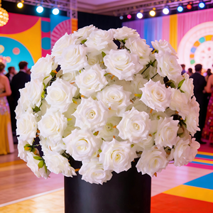 Dekorasi Pernikahan: Set Meja Utama, Latar Belakang Meja, Rak, Gapura, Dekorasi Lantai, Rangkaian Bunga Pink Panjang - Product Image 6