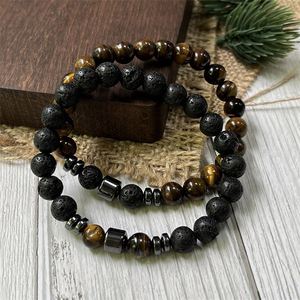 Natural Stone <b>Bracelet</b> Colorful Glass Beaded Family Protection Expert Social Media Viral Style Personalized Engraving - Product Image 1
