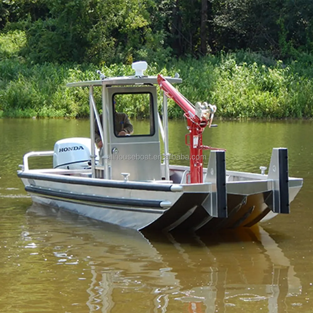 6m 20ft All Welded Aluminum Landing Craft Load 1ton Cargo Working Boat With Flat Bottom