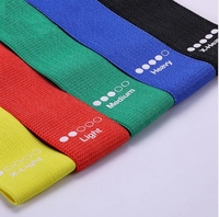 Lot de bandes de résistance pour les fessiers en tissu polyester avec logo personnalisé, 5 bandes d'exercice fitness, sac de transport inclus