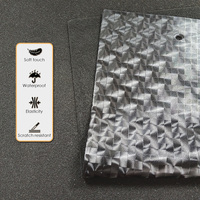 Cuir synthétique semi-PU brillant de 0,9 mm d'épaisseur, imperméable, résistant aux rayures, avec motif quadrillé doux pour sacs, vêtements et décoration