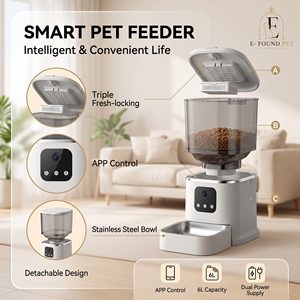 Distributeur de nourriture intelligent et élégant <span class=keywords><strong>pour</strong></span> animaux de compagnie, portable, en plastique, personnalisé, capacité 6L, écran LCD WiFi <span class=keywords><strong>pour</strong></span> le suivi de la régime alimentaire, petits animaux, chats, OEM - Product Image 3