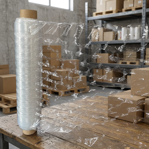 Película Estirable Transparente de LLDPE de 500 mm x 300 m x 20 μm para Paletización - 6 Rollos/Caja - Fabricante Chino - Product Image 3